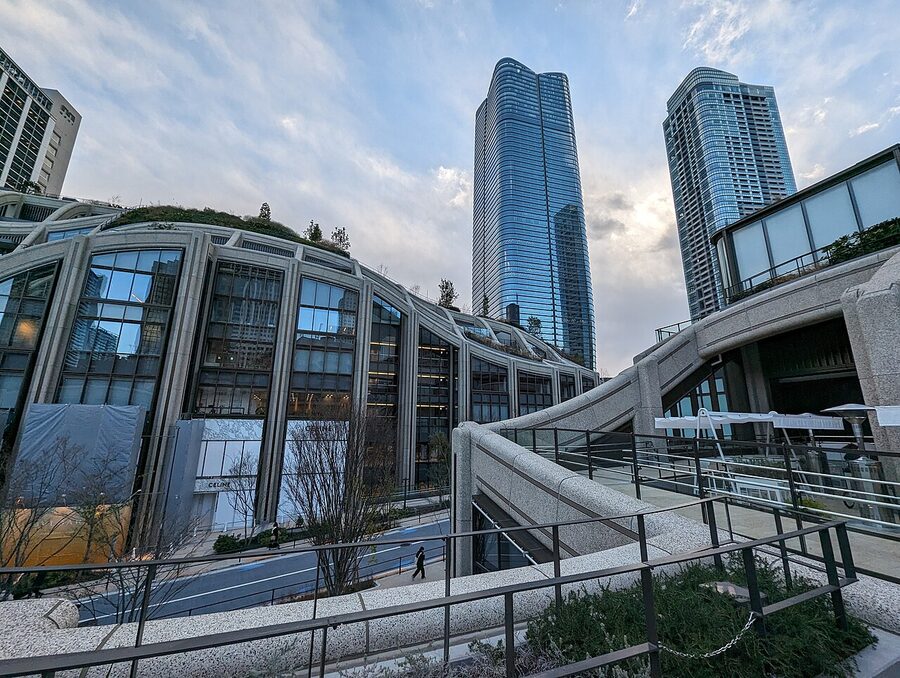Azabudai Hills complex exterior, January 2024