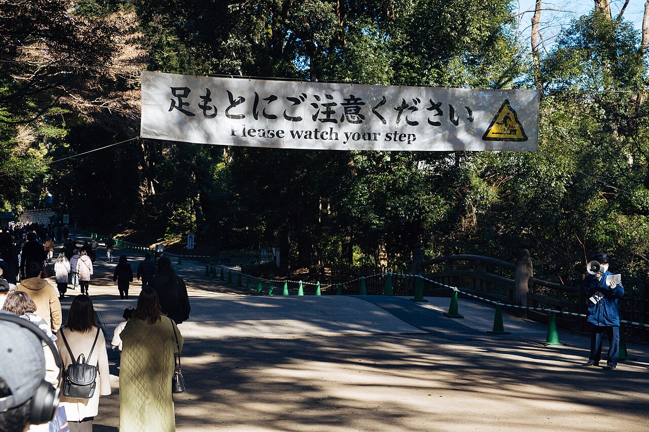 Hatsumode at Meiji Shrine crowds