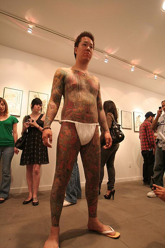 Horiyoshi III working in Los Angeles at Canvas LA