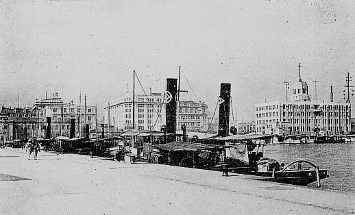 Meriken Pier in Kobe harbour, circa 1930