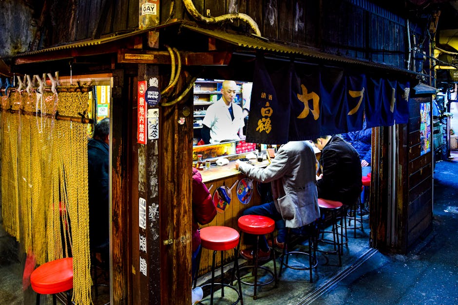 Omoide Yokocho alley in Shinjuku at night