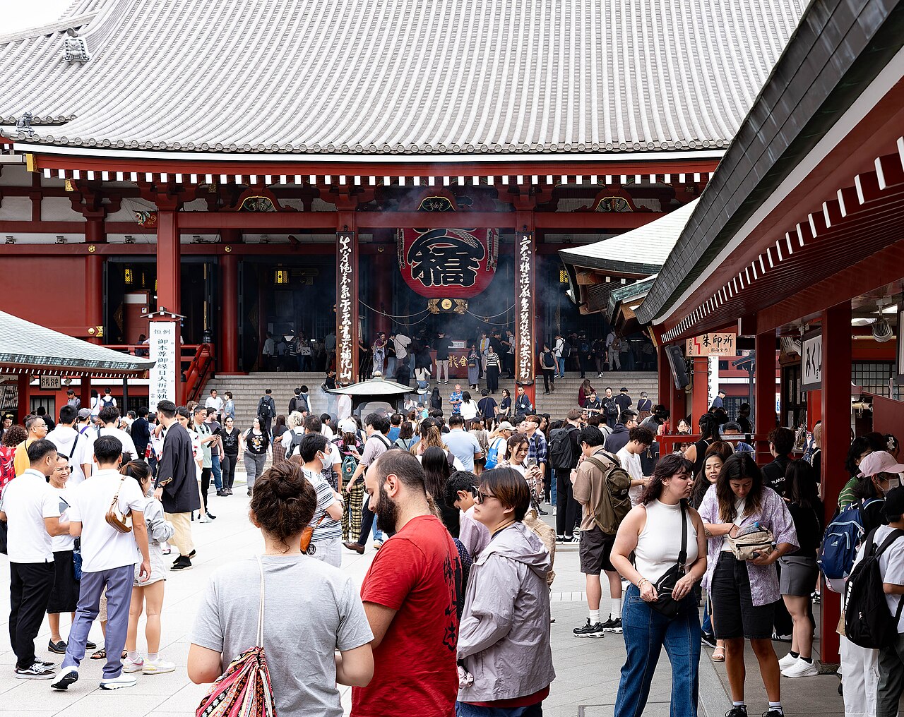 Tourist crowds at Senso-ji Asakusa