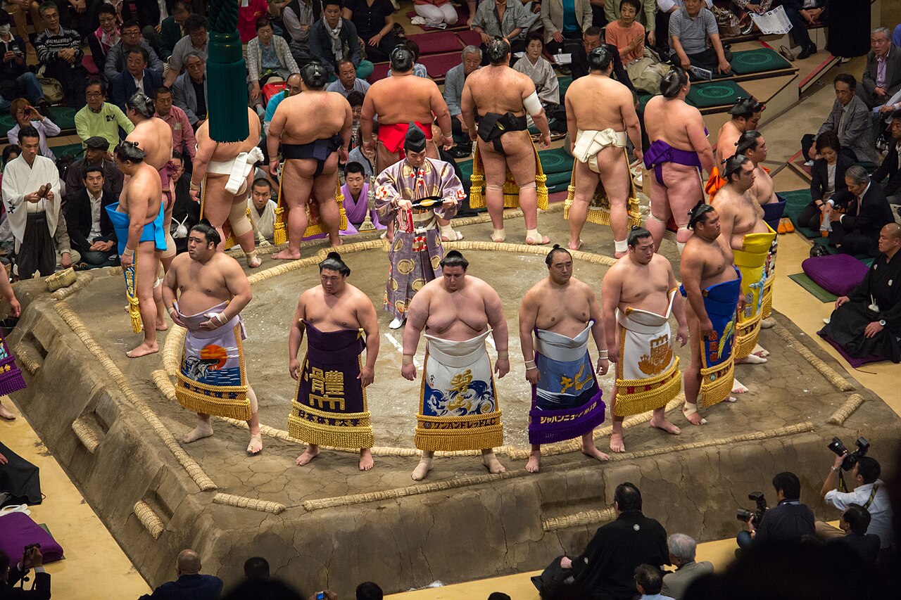 Sumo dohyo-iri ring entering ceremony