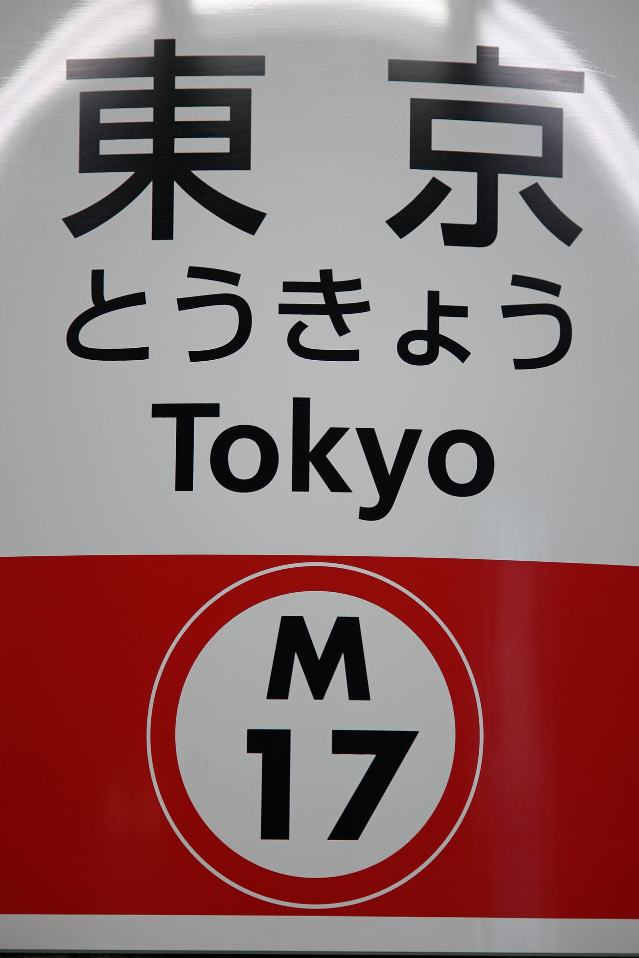 Tokyo Subway station sign showing multilingual wayfinding