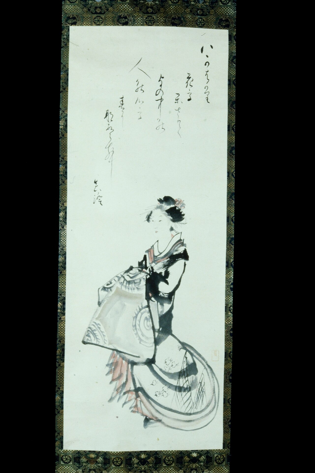 Kitagawa Utamaro's ukiyo-e print of a standing Yoshiwara courtesan