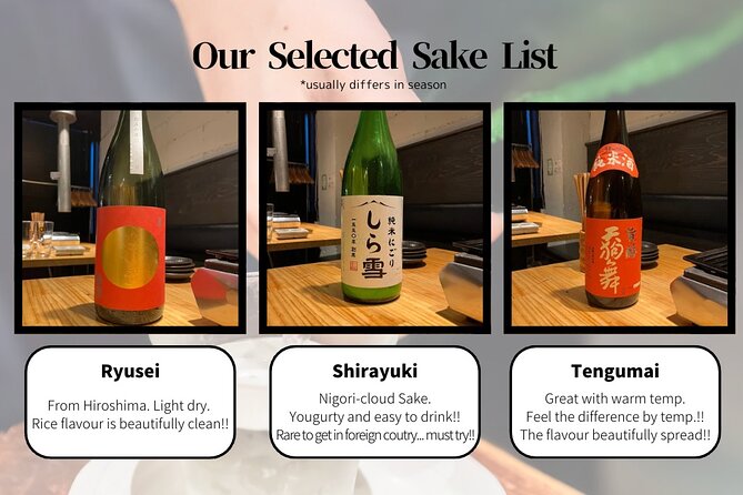 10 kinds Sake Tasting Experience in Tsukiji with local!! - Handouts, snacks, and conversation with your host