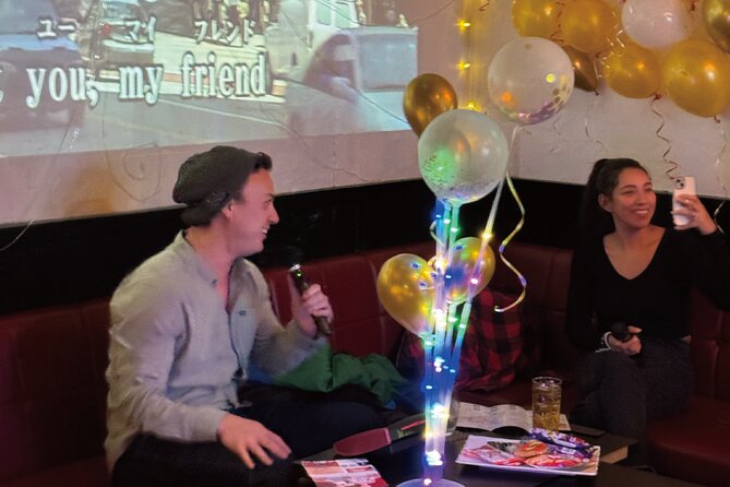 2-Hour Karaoke at Roppongi 7557 in Tokyo - The room, stage, guitar, and big screen