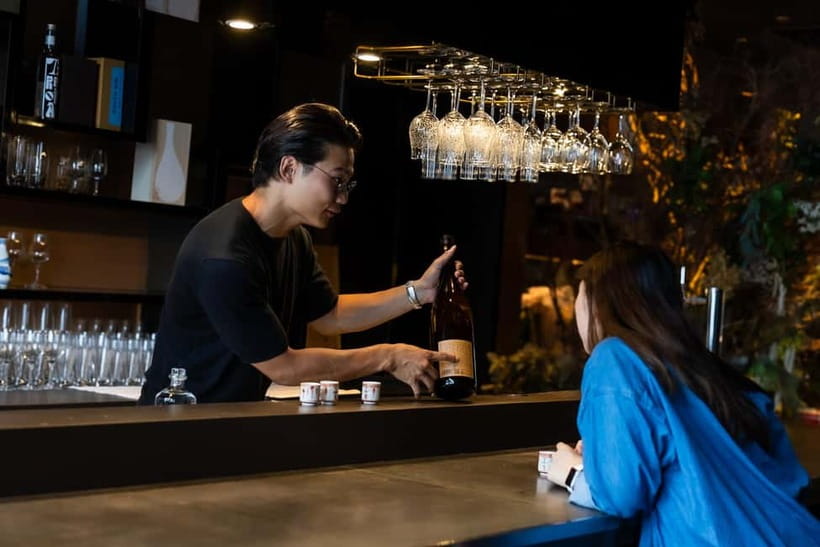 Ginza, Tokyo: Sake Experience with traditional vessels - Your First Three Sake Pours