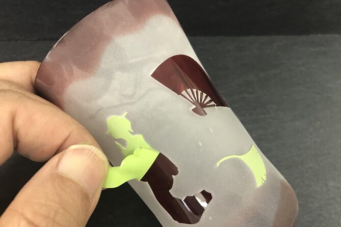 Handmade Japanese Glass Art Sandblasting Workshop in Tokyo - Bringing the design to life with sandblasting