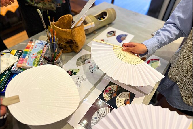 Japanese Fan Painting Workshop ~ in a Tokyo Flower Shop - Learning what fan painting means in Japan