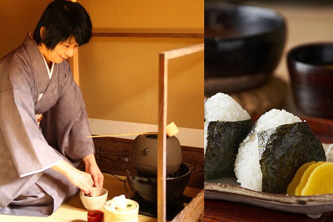 Japanese Traditional Breakfast and Tea Ceremony - A Light Japanese Breakfast With Onigiri