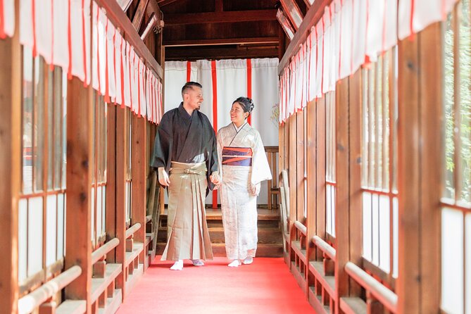 Kimono Photo Session Experience Japanese Culture Inside a Shrine - A shrine session rather than a quick costume rental