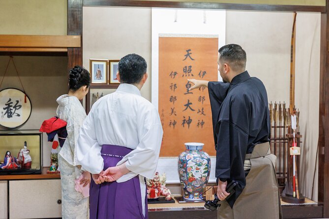 Kimono Photo Session Experience Japanese Culture Inside a Shrine - Learning shrine manners before receiving a blessing