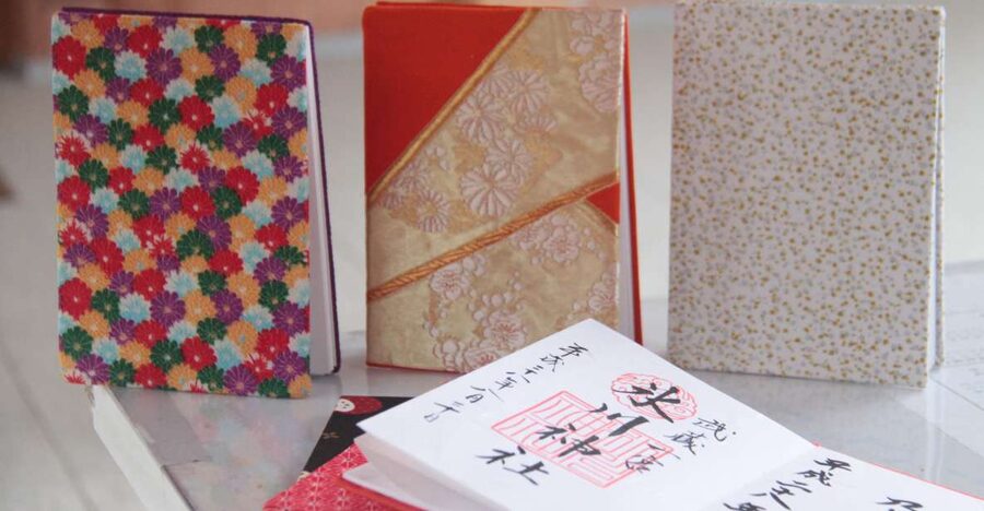 Make a temple stamp book with artist - Turning Kimono Fabric Into a Personal Goshuin Book
