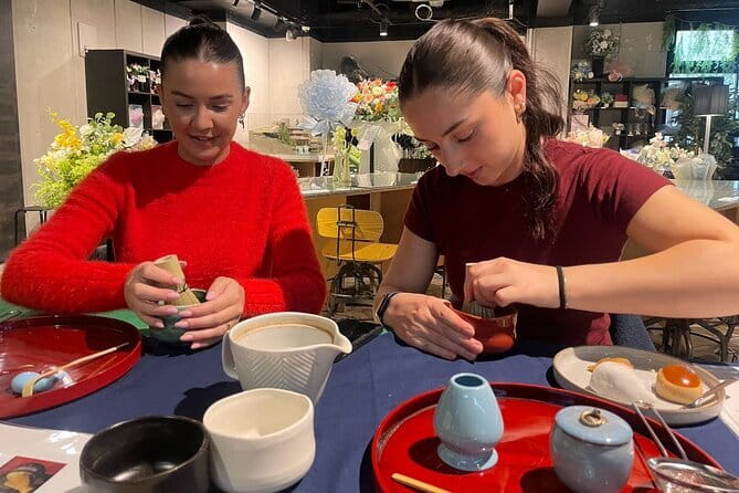Matcha Making Experience in Shinjuku - Tasting the matcha with traditional sweets
