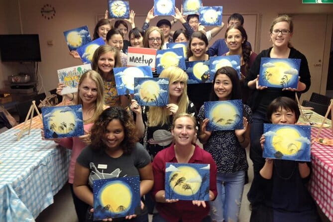 Paint and wine experience: Shibuya enjoying seasonal Japanese culture - A Creative Afternoon Beneath Shibuya