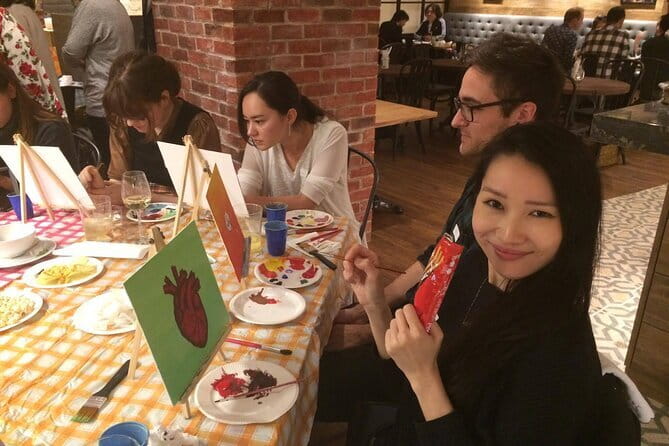 Paint and wine experience: Shibuya enjoying seasonal Japanese culture - Drinks, Supplies, and What the $63.93 Price Covers
