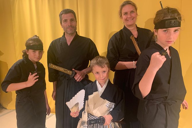 Samurai Sword Experience (Family Friendly)at SAMURAI MUSEUM TOKYO - Trying ninja stars after the sword lesson