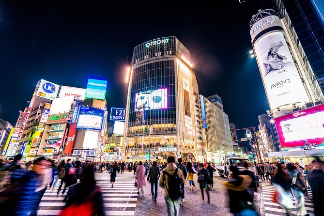Shibuya Meltdown Nightlife Tour: All-You-Can-Drink Bar Hopping - Passing Shibuya 109 and entering Center-gai