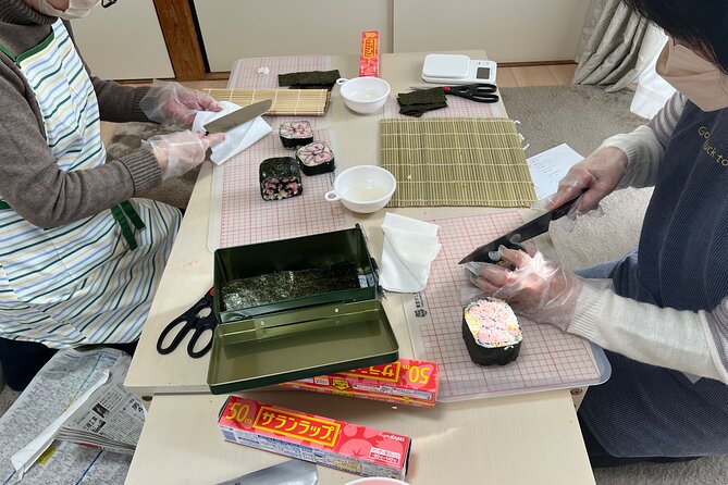 Special sushi rolls only available in Japan Making Experience - Rolling, slicing, and the picture reveal