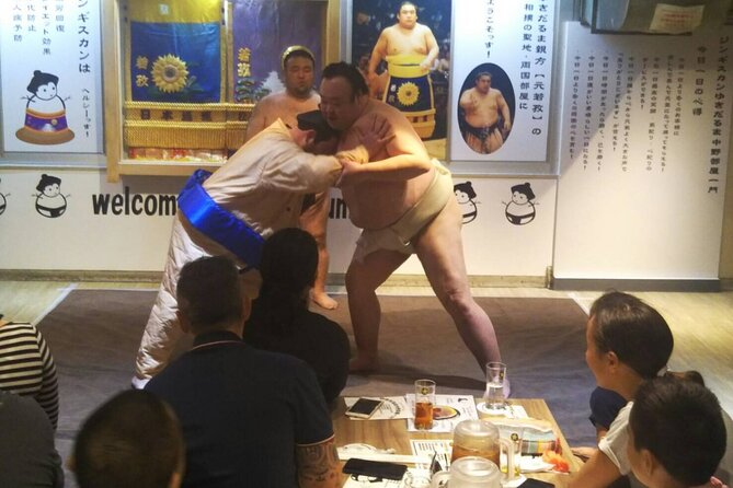 the SUMO show - Watching the sparring demonstrations