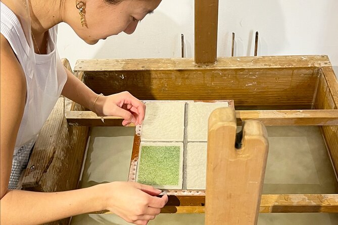 【Tokyo/Asakusa】Traditional Japanese Washi Papermaking experience - The Colored Paper Plan: add four Rakusuishi designs