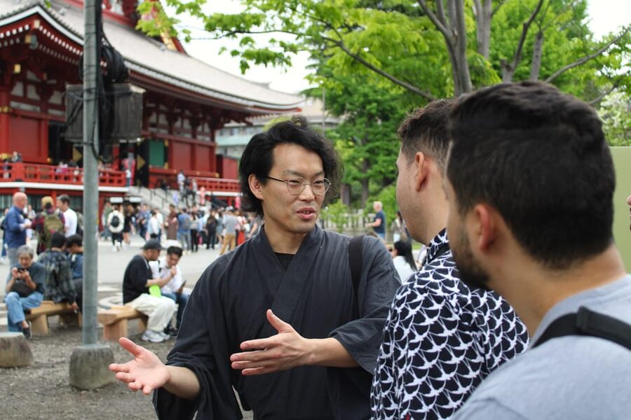 Tokyo: Asakusa Walking Tour & Comedy Night - Asakusa Shrine and the meaning of three deities