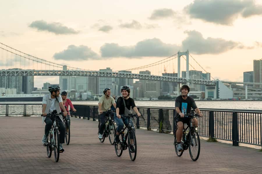 Tokyo Bay Area: Sunset Night View 3h E-bike Guided Bike Tour - What $65 includes, and what it does not
