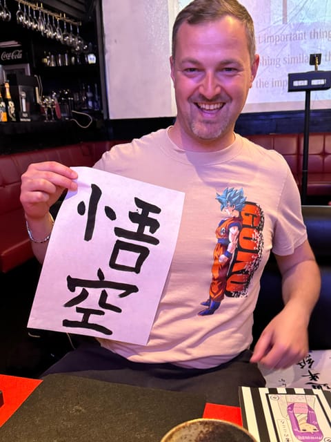 Tokyo: Calligraphy on Kanji Fan & Scroll with Drink - Matcha, coffee, soda, or beer during the class