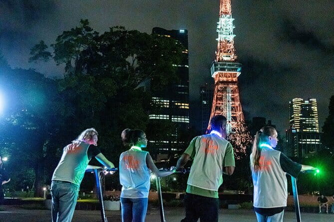 Tokyo: E-scooter Experience & Tokyo Tower night Tour - Riding through the Tokyo Tower district