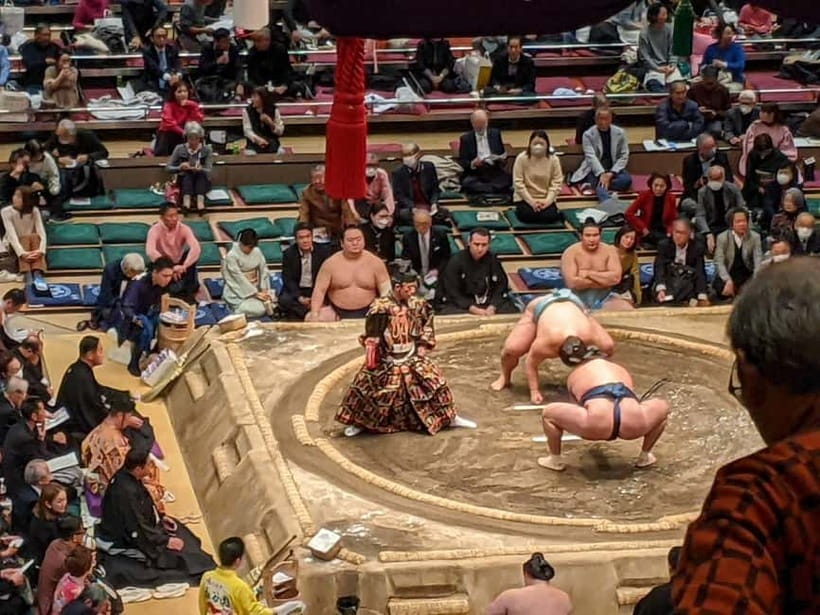 Tokyo: Enjoy Sumo match and know about it! [Ticket included] - Ryogoku Sweets and Sumo Goods