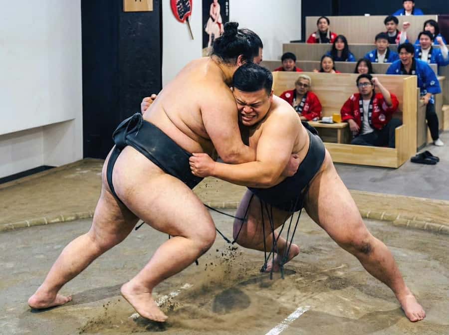 Tokyo Ginza : Sumo and Mikoshi Experience,Open from Sep. - The wrestling lottery is the key booking decision