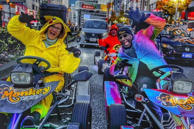 Tokyo Go-Kart Tour Shibuya-Harajuku-Shinjuku (<em>IDP Required) – What the 75-minute Tokyo ride is really like’ /></p>
<p><p>This is not a sightseeing tour with frequent stops and long explanations. It is a guided drive through Tokyo streets, with the city itself providing the scenery.</p>
</p>
<p><p>You arrive at Monkey Adventure Kart Shibuya Shop 2, complete the required checks, receive a safety briefing, and get instructions before setting off. The karts are described as custom-built and street-legal. Several people found the vehicles more powerful than expected, but also said they settled into the handling after a few minutes.</p>
</p>
<p><p>Your guide rides ahead and sets the pace. You follow the route through central Tokyo, stopping at lights and moving with ordinary city traffic. That means you get the real street experience, not a closed course. It also means you should not expect constant speed. One honest part of the experience is the stop-and-go rhythm: some stretches are exciting, while others involve traffic lights or slower traffic.</p>
</p>
<p><p>The group size is limited to four people according to the booking information. That matters. A small group should be easier to manage at intersections and less awkward when the guide pulls over for photographs. The exact pace still depends on traffic and the ability of everyone in the group.</p>
</p>
<div style="margin: 20px 0; padding: 15px 0;"><p>A few more Tokyo tours and experiences worth a look</p><ul style="margin: 10px 0; padding: 0; list-style: none;"><li style="margin: 0 0 10px 0; padding: 0 0 10px 0; border-bottom: 1px solid #eee; display: flex; align-items: flex-start; gap: 12px; line-height: 1.4;"><a href="https://tokyoezine.com/tokyo-shinjuku-food-tour-13-dishes-at-4-local-eateries/" aria-hidden="true" tabindex="-1"><img decoding="async" style="width: 80px; height: 60px; object-fit: cover; border-radius: 4px; flex-shrink: 0;" src="https://tokyoezine.com/wp-content/uploads/2026/08/tokyo-shinjuku-food-tour-13-dishes-at-4-local-eateries-150x150.jpg" alt="" loading="lazy"></a><div><a href="https://tokyoezine.com/tokyo-shinjuku-food-tour-13-dishes-at-4-local-eateries/">Tokyo: Shinjuku Food Tour (13 Dishes at 4 Local Eateries)</a><br><span style="font-size: 0.82em; color: #555; margin-top: 2px;"><span style="color: #f5a623;">★</span> 5.0 · 6,603 reviews</span></div></li><li style="margin: 0 0 10px 0; padding: 0 0 10px 0; border-bottom: 1px solid #eee; display: flex; align-items: flex-start; gap: 12px; line-height: 1.4;"><a href="https://tokyoezine.com/tokyo-bar-hopping-tour-in-shinjuku-all-you-can-drink-dinner/" aria-hidden="true" tabindex="-1"><img decoding="async" style="width: 80px; height: 60px; object-fit: cover; border-radius: 4px; flex-shrink: 0;" src="https://tokyoezine.com/wp-content/uploads/2026/08/tokyo-bar-hopping-tour-in-shinjuku-all-you-can-drink-dinner-150x150.jpg" alt="" loading="lazy"></a><div><a href="https://tokyoezine.com/tokyo-bar-hopping-tour-in-shinjuku-all-you-can-drink-dinner/">Tokyo Bar Hopping Tour in Shinjuku (All-You-Can-Drink + Dinner)</a><br><span style="font-size: 0.82em; color: #555; margin-top: 2px;"><span style="color: #f5a623;">★</span> 5.0 · 3,587 reviews</span></div></li><li style="margin: 0; padding: 0; border-bottom: none; display: flex; align-items: flex-start; gap: 12px; line-height: 1.4;"><a href="https://tokyoezine.com/tokyo-shinjuku-local-bar-and-izakaya-guided-walking-tour/" aria-hidden="true" tabindex="-1"><img decoding="async" style="width: 80px; height: 60px; object-fit: cover; border-radius: 4px; flex-shrink: 0;" src="https://tokyoezine.com/wp-content/uploads/2026/08/tokyo-shinjuku-local-bar-and-izakaya-guided-walking-tour-150x150.jpg" alt="" loading="lazy"></a><div><a href="https://tokyoezine.com/tokyo-shinjuku-local-bar-and-izakaya-guided-walking-tour/">Tokyo: Shinjuku Local Bar and Izakaya Guided Walking Tour</a><br><span style="font-size: 0.82em; color: #555; margin-top: 2px;"><span style="color: #f5a623;">★</span> 4.9 · 1,794 reviews</span></div></li></ul></div><h2 id="shibuya-crossing-the-tours-main-event">Shibuya Crossing, the tour’s main event</h2>
<p><img src=
