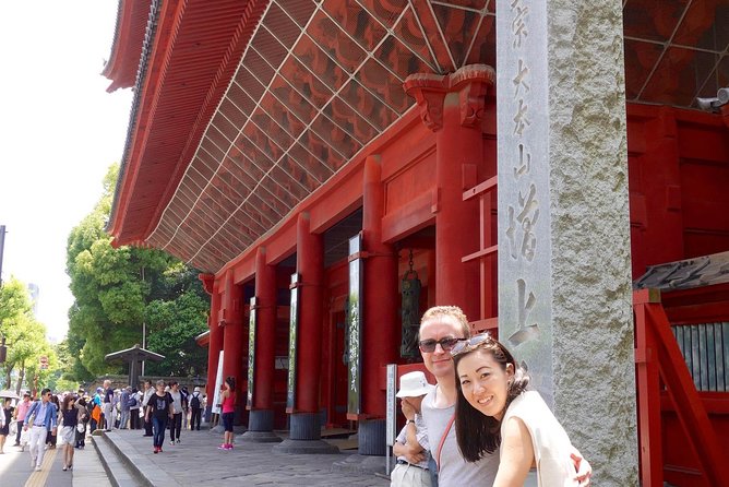 Tokyo Guided Small-Group Biking Tour - Zojo-ji Temple with Tokyo Tower behind it
