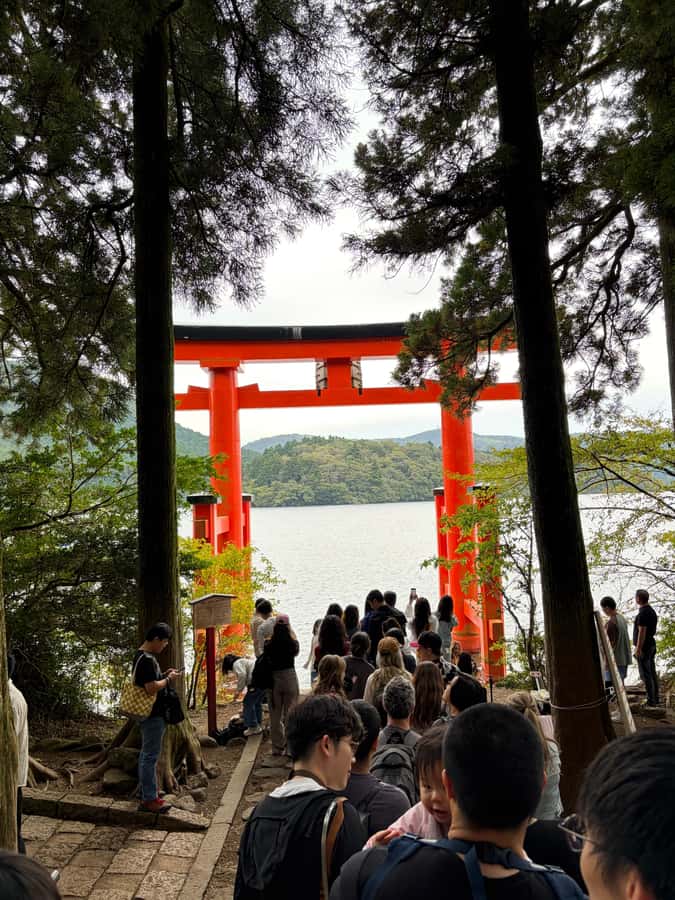 Tokyo: Hakone’s Best Onsen Tour with Lake Ashi Cruise - Hakone Shrine beneath the cedar trees
