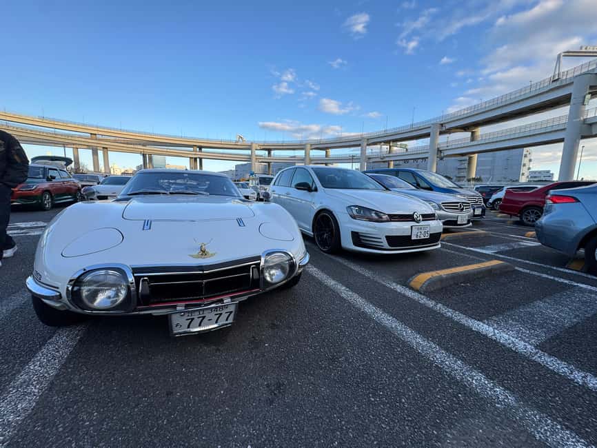 Tokyo: JDM Car Culture Tour with Mercedes C63s AMG - Arriving at Daikoku Parking Area