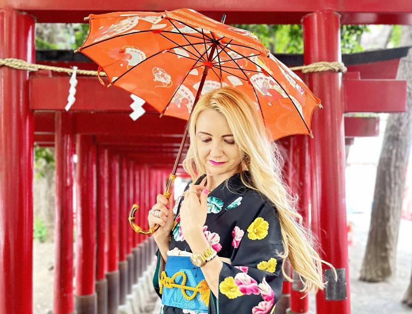 Tokyo: Kimono Dressing, Walking, and Photography Session - Walking with the kimono and upcycled umbrella