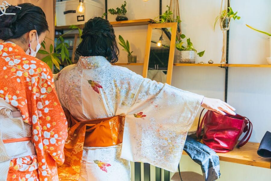 Tokyo: Kimono Dressing, Walking, and Photography Session - Choosing one of 50 kimonos before the day