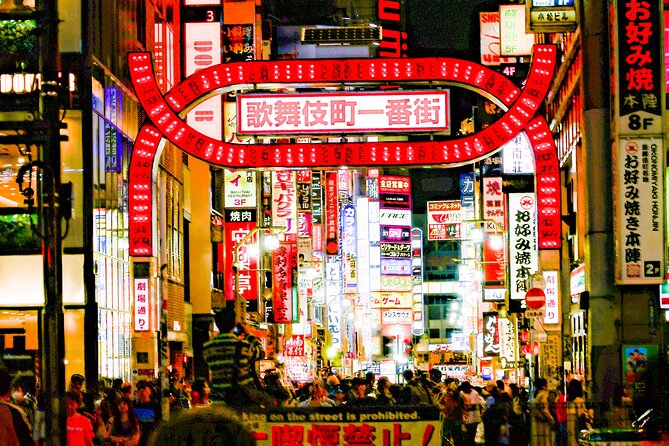 Tokyo Night Foodie Tour in Shinjuku - Seasonal Sushi, Wagyu Beef - Godzilla Road adds a quick pop-culture stop