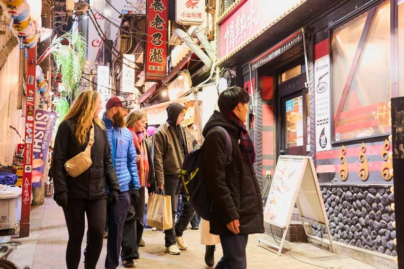 Tokyo: Shinjuku Nightlife & Secret Backstreets Walking Tour - Hanazono Shrine after dark