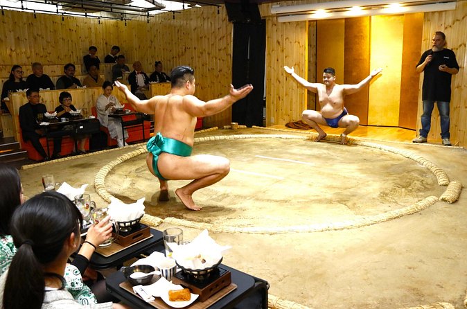 Tokyo Sumo Entertainment Show with Chicken Hot Pot and Photo - Who Will Enjoy This Sumo Show Most?