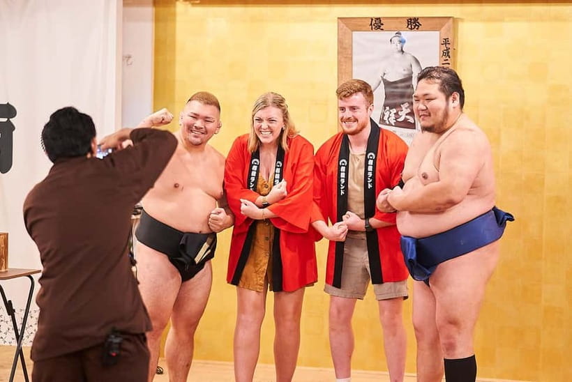 Tokyo Sumo Experience: Chanko & Mochi with a Former Pro - Pounding mochi with the wrestlers