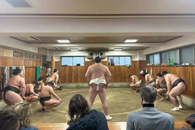 Tokyo Sumo Morning Training/ Sumo Practice with Wrestlers - The photo and conversation after practice
