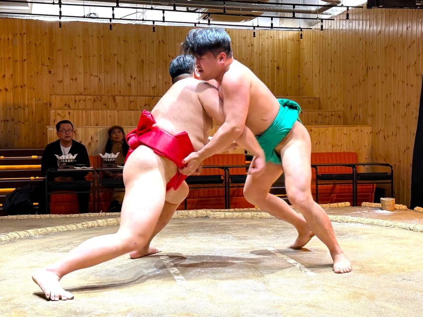 Tokyo: Sumo Show Experience with Chicken Hot Pot and a Photo - The sumo challenge: fun, but not guaranteed