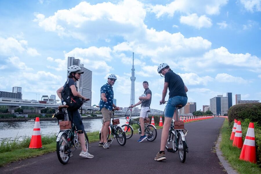 Tokyo: Super Local Private E-bike Cycling Tour from Asakusa - Riverside riding and Tokyo Skytree views