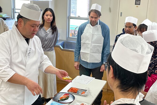 Tokyo Sushi Making Class in Tsukiji with Professional Chef - Eating your own sushi in a traditional classroom