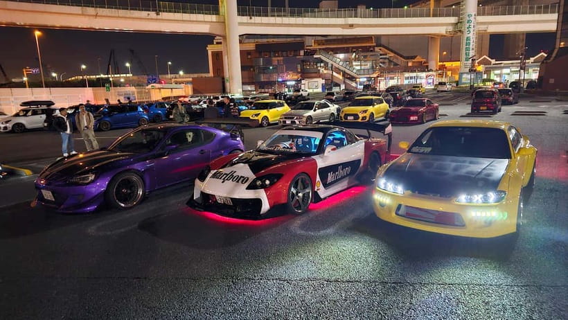 Tokyo: Visit Every Car Meet in Tokyo in a Widebody R35 GTR! - Daikoku PA is the night’s main stage