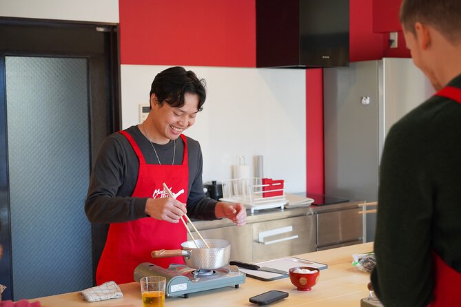 Tokyo Washoku 4-hour Cooking Class: From Market to Table - Eating the meal, with sake or beer on the side