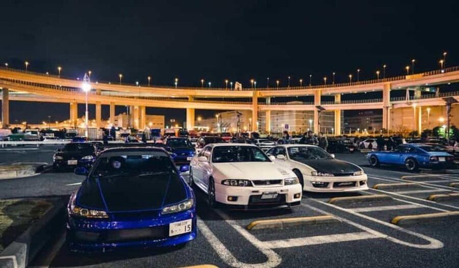 Tokyo/Yokohama: Car meet Daikoku Parking Area - Shibuya to Shinonome, the city gives way to the road