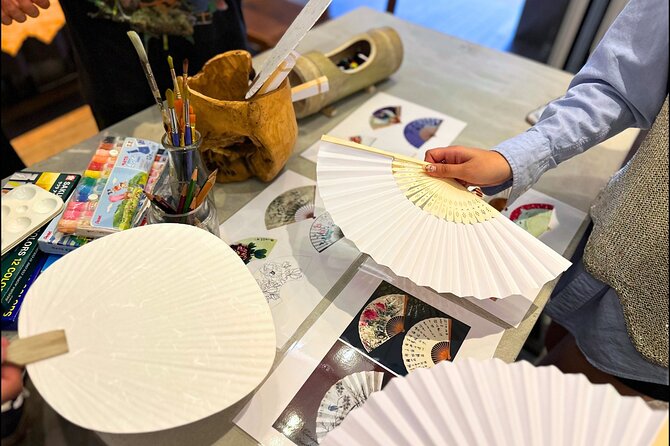 Japanese Fan Painting Workshop ~ in a Tokyo Flower Shop - Workshop Experience